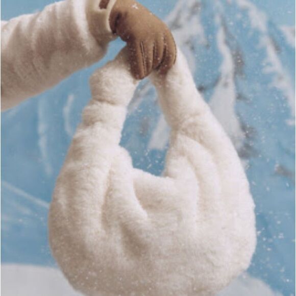 Anthropologie Handbags - ❤️ANTHROPOLOGIE - Melie Bianco Faux Fur Cozy White Handbag NWT
